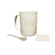 CANECA FIBRA DE BAMBU 400 ML COM COLHER