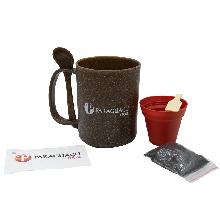 CANECA FIBRA DE COCO COM KIT PLANTIO