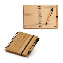 CADERNO A5 COM CAPA DURA DE BAMBU